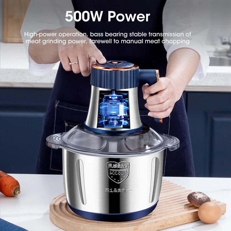 5L Electric Meat Grinders 304 Stainless Steel Food Crusher Multifunctional Vegetable Slicer Chopper Mincer Baby Food Processor