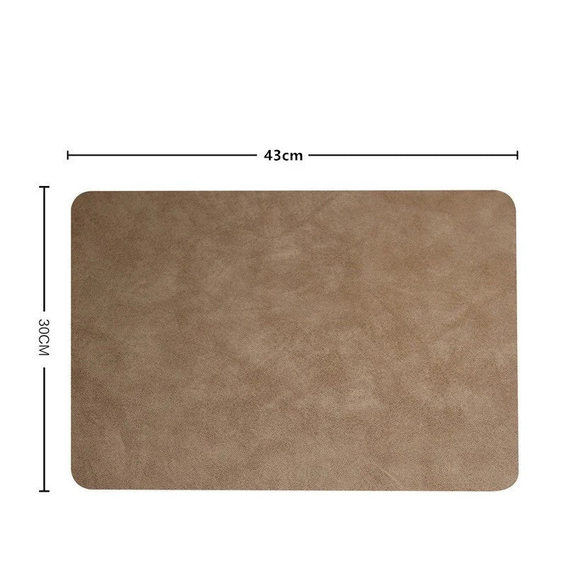 Home Kitchen Heat Resistant Leather Placemats Cafe bar Cleaning Wipeable Washable Place Mat Indoor Outdoor Mats & Pads