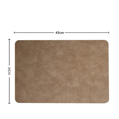 Home Kitchen Heat Resistant Leather Placemats Cafe bar Cleaning Wipeable Washable Place Mat Indoor Outdoor Mats & Pads