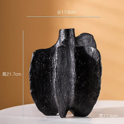 European-style simple ceramic vase light luxury decorative ornaments gifts crafts hydroponics dried flowers black and white.