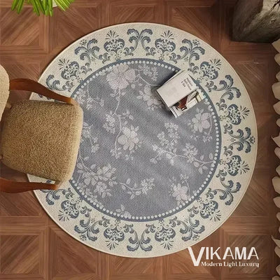 VIKAMA Round Simple Light Luxury Upgraded Material Living Room Bedroom Kitchen Bathroom Thickened Floor Mats Rug Carpet