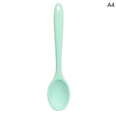 Long Handle Silicone Colander Ramen Noodle Spoon Rice Salad Mixing Kitchen Teaspoon