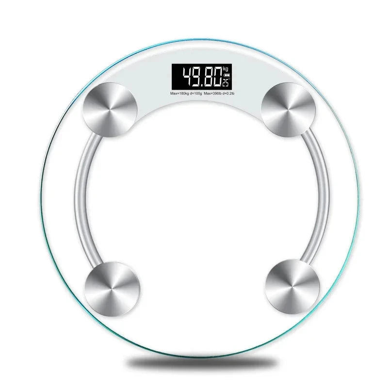 Fashion Round Weight Scale Electronic LCD Display Toughened Glass Bathroom Gym Smart Body Weighing Digital Scale