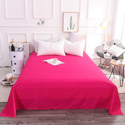 100% Pure Cotton Black Flat Sheet 1pc High Quality Solid Color Soft And Comfortable Bed Sheet постельное белье (No Pillowcase）