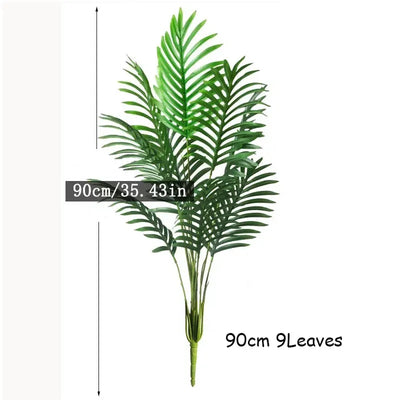 150cm Large Artificial Palm Tree Fake Tropical Plants Plastic Monstera Leaves Green Palm Tree For Home Garden Shop Party Decor