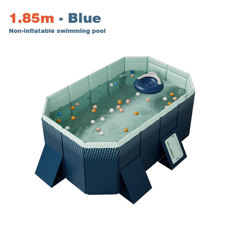 Large Swimming Pool for Family Foldable Non-Inflatable Frame Pools 1.6-3M Wear-Resistant Garden Outdoor Summer Water Games Kids