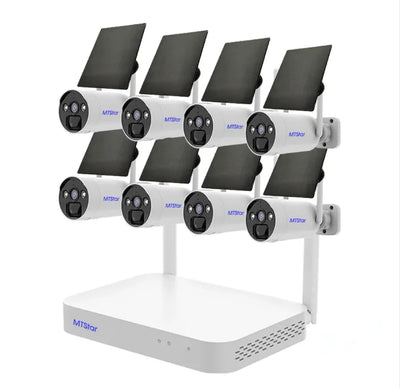 4pcs/8pcs Wireless Solar Panel Battery WIFI Camera & WiFi NVR Video Surveillance Security System Kit with 7 Inch HD Monitor