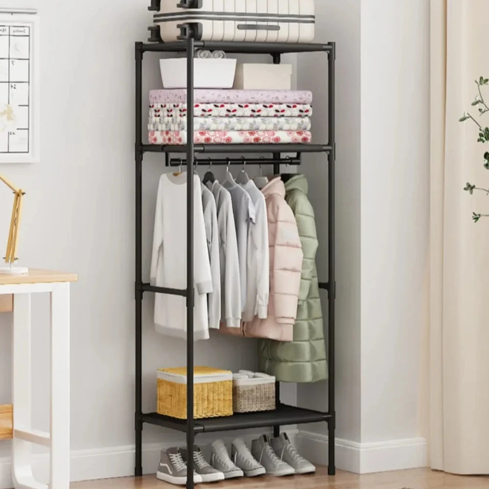 Coat Rack Bedroom Multi-Layer Floor Standing Coat Racks Multifunctional Storage Shelves Single Row High-capacity Storage Hanger