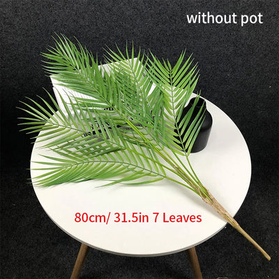 80-125cm Large Artificial Palm Tree Fake Monstera Plant Plastic Fern Plant Leaves Tropical Outdoor Plants For Home Garden Decor