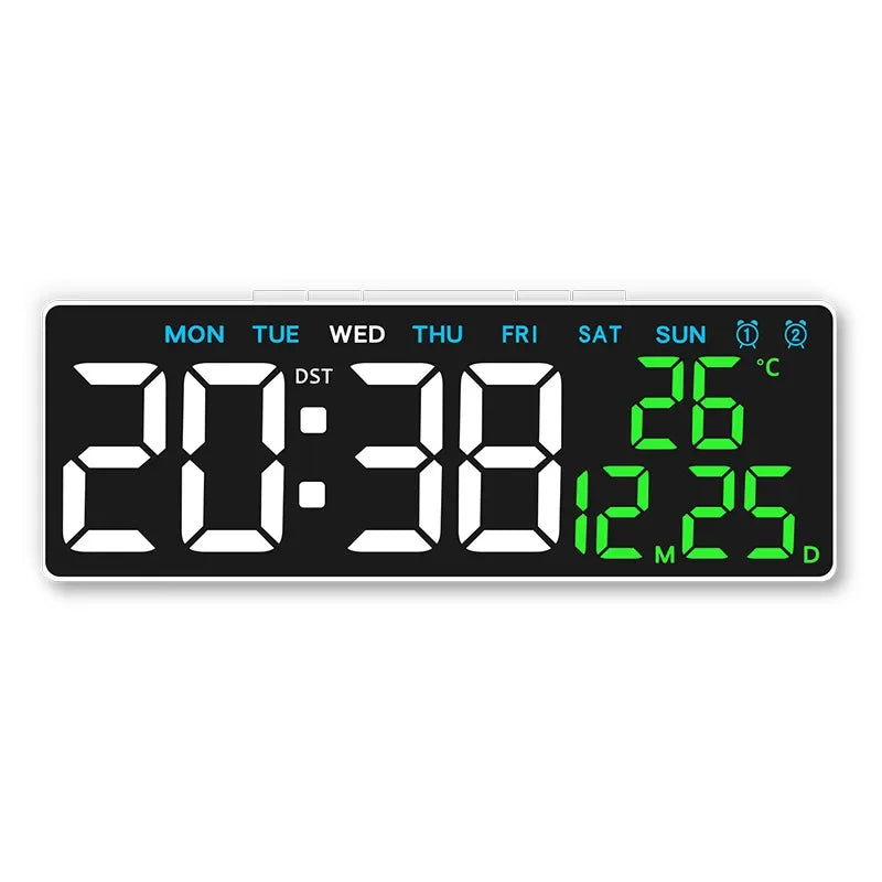 LED Digital Alarm Clock Brightness Adjustable Electronic Alarm Clock Date Temp Week Display Table Clock USB Output Bedside Clock