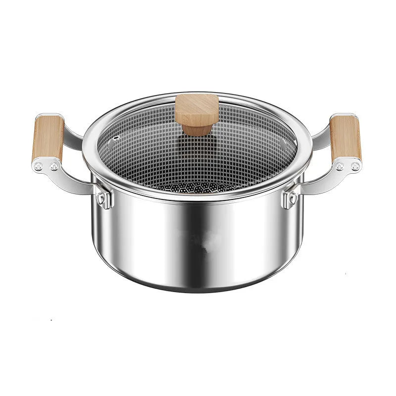 316 Stainless Steel Soup Pot Honeycomb Non-stick Pot with lid Household Hot Pot Induction Cooker Gas Stove Universal Frying Pan