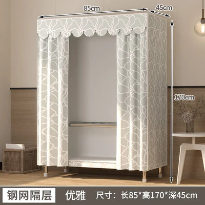 Simple Steel Frame Wardrobe  Easy Assembly, NonWoven Fabric Closet, Durable Storage Solution, Bedroom Organization