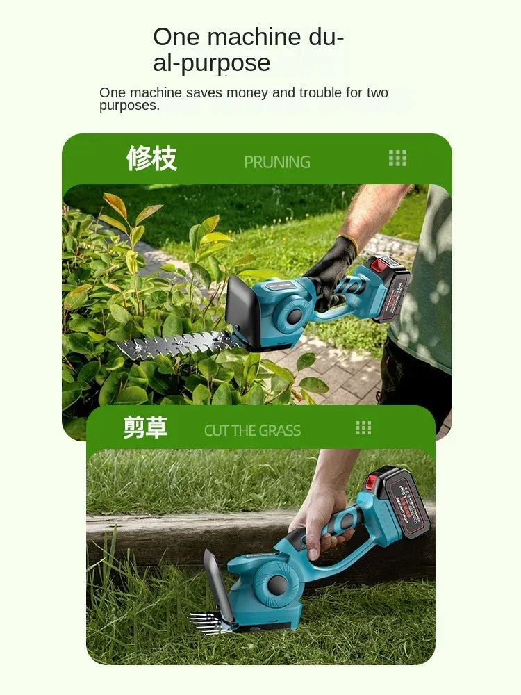 Lithium battery electric lawn mower rechargeable mower small household  lawn hedge trimmer lawn mower