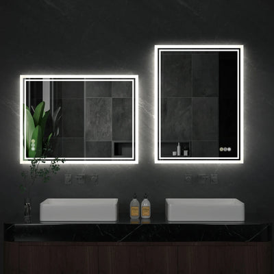 LED Backlit Mirror Bathroom Vanity with Lights,Anti-Fog,Dimmable,CRI90+,Touch Button,Water Proof,Horizontal/Vertical