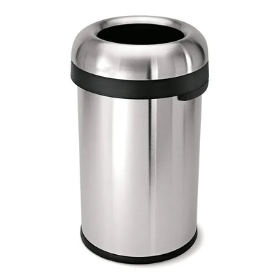 Hot sales13 Gallon 16 Gallon 60 Liter Brushed Stainless SteelCommercial Grade Heavy Gauge Bullet Open Top Trash Bin for Househol