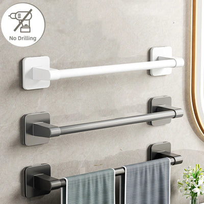 Bathroom Towel Holder Slipper Rack Holder Without Drilling Wall Mounted Towel Shelf Towel Bar Kitchen Bathroom Accessories