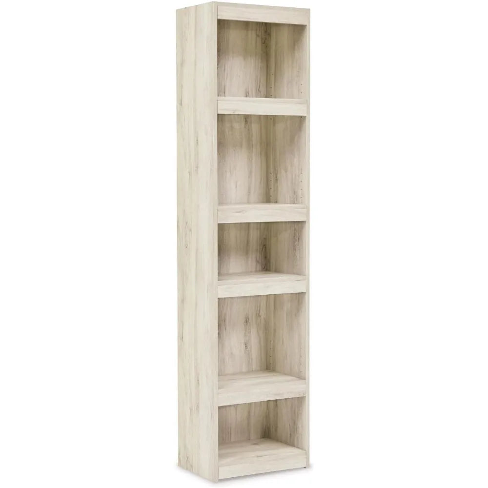 Trinell Rustic Entertainment Center Pier Bookcase with 3 Adjustable Shelves