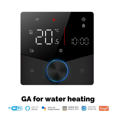 MOES Smart Knob Thermostat,WiFi Gas Boiler Electric Heating Temperature Controller,LCD Display Touch Screen,Tuya,Alexa,Google