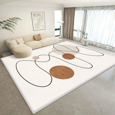 Wabi-sabi Imitated Cashmere Simple Lines Large Area Living Room Carpet Light Luxury Ins Cream Wind Cushion Bedroom Bed Blanket