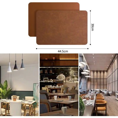 2024 New Faux Leather Placemats Coaster Non-Slip for Kitchen Dining Table Conference Restaurant Coffee Cup Tableware Mat