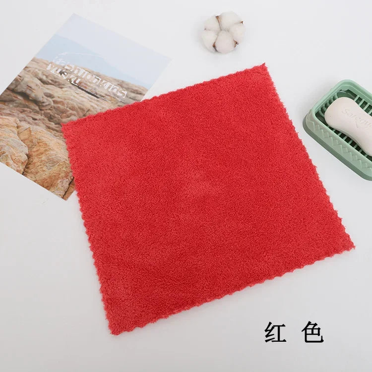 High Density Coral Velvet 25*25cm Small Square Towel Hand Towel Microfiber Child Washcloth Kids Face