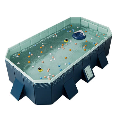 Foldable Non-Inflatable Kids' and Adults' Outdoor Swimming Pool - Hard Plastic Shell, Kid Pool for Backyard Dog Pools