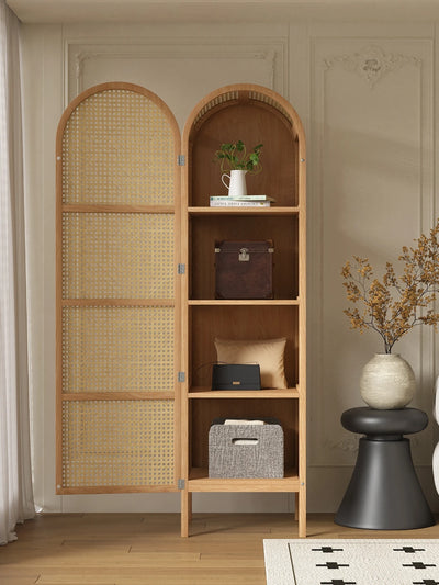 Rattan wardrobe Japanese solid wood wabi-**** wind designer home storage B & B hotel home storage wardrobe