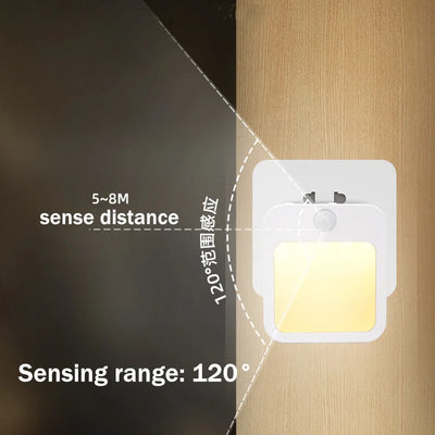 TxxCvv Motion Sensor LED Night Lights EU Plug Dimmable Cabinet Light For Baby Bedside Bedroom Corridor Night Lamp Home lighting