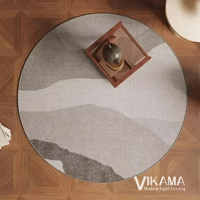 VIKAMA Round Simple Light Luxury Upgraded Material Living Room Bedroom Kitchen Bathroom Thickened Floor Mats Rug Carpet