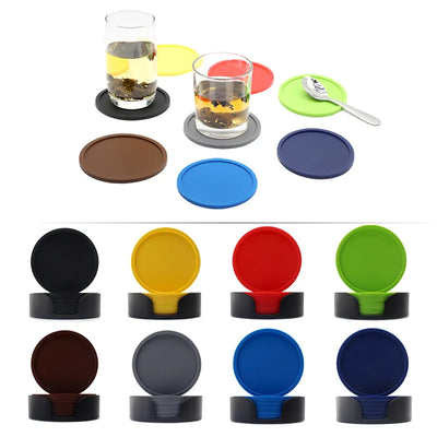 10cm Silicone Coasters Round Heat Resistant Rubber Tea Cup Mat Drink Coffee Mug Glass Beverage Holder Pad Table Mat Decoration