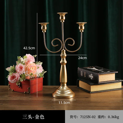 French Retro Candlestick Romantic Candlelight Dinner Home Dining Table Photo Props Candle Holder European Style Ornaments