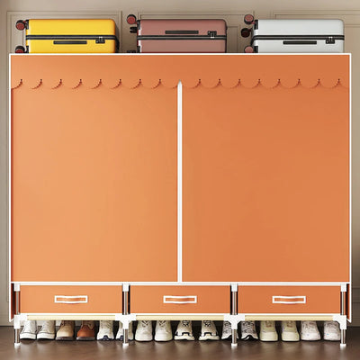 Orange wardrobe with drawers for home use, bedrooms for rent, sturdy and durable clothes cabinet for hanging clothes