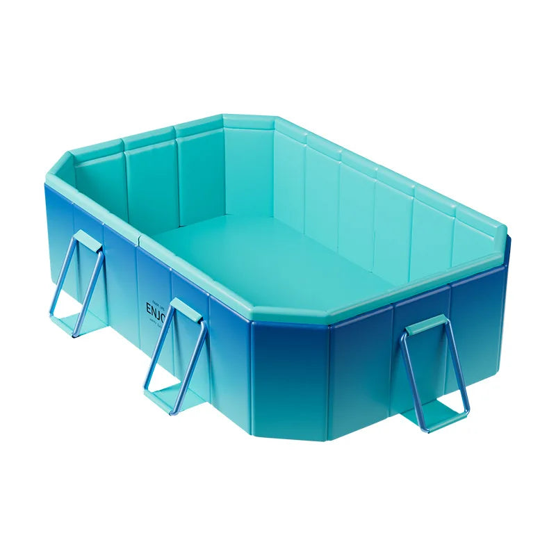 Foldable Non-Inflatable Kids' and Adults' Outdoor Swimming Pool - Hard Plastic Shell, Kid Pool for Backyard Dog Pools