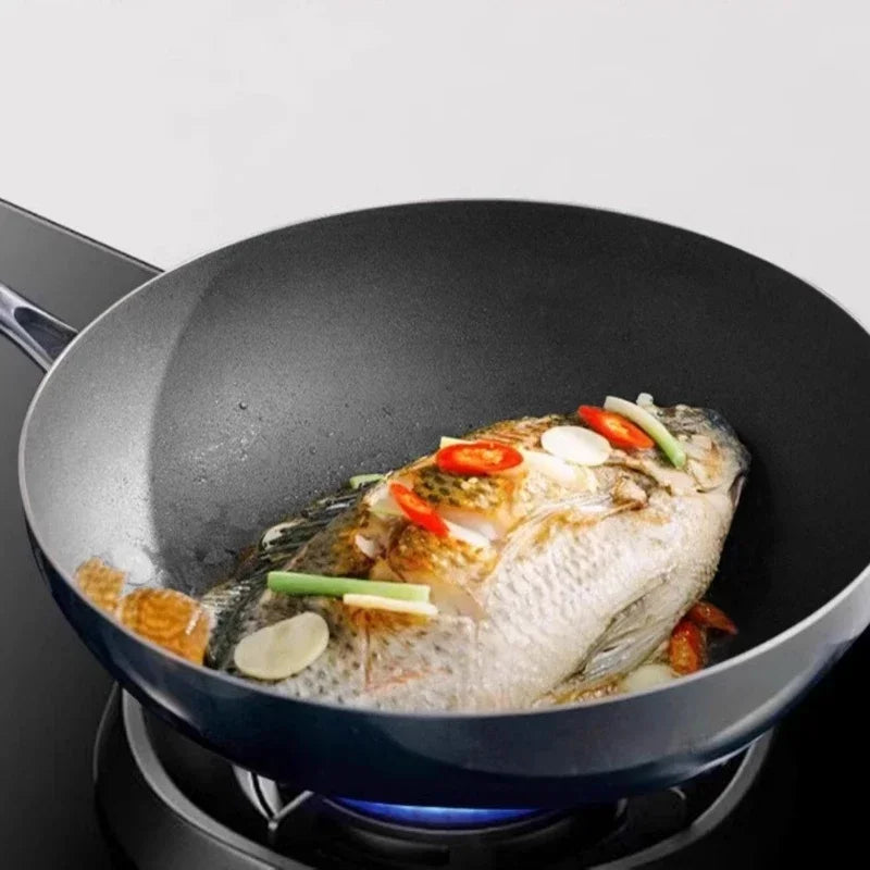 Non Stick Pebble Frying Pan, Titanium Stir Fry Vegetables Pan, Induction and Gas Stove Compatible, Premium Cookware