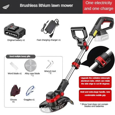 2800W Lawn Mower Tools High-power Charging Lawn Mower Electric Carbon Steel Blade Hoe Machine Garden Tool Multi Functional