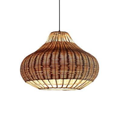 Custom Southeast Asia Zen Creative Rattan Weaving Pendant lamp Shade Bedroom Balcony Dining Room Study Bamboo Weaving Bamboo Pen