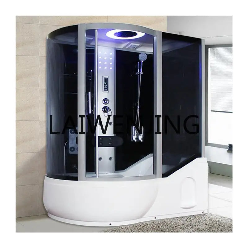 Integral with bathtub surfing steam bath sauna shower room tempered glass