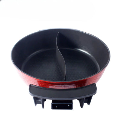 Electric Hot Pot Double Soup Pots Non Stick Smokeless Home Kitchen Cookware Twin Divided Shabu Pot Electric Cooker 5L