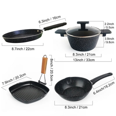 Pot set Stockpot frying pan Pan Pan Pancake pan Egg frying pan non-stick frying pan set 4 pieces