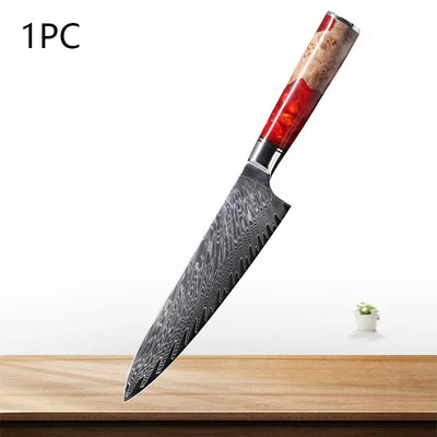 Universal Chef's Knife Damascus Steel Japanese Cooking Cutting Knife Multi-purpose Kitchen Knives Meat Cleaver Vegetables Cutter