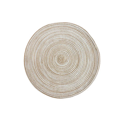 4pcs Woven Ramie Placemats Round Table Mat Anti Slip Dining Table Mats Non-Slip Tableware Bowl Pads Kitchen Drink Cup Coasters