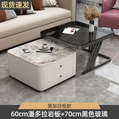 Gold Luxury Nordic Coffee Tables Living Room Square Modern Coffee Tables Storage Design Mesa De Centro De Sala Home Furniture