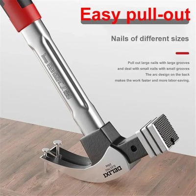 DELIXI High Carbon Steel Fiber Claw Hammer Handle Multifunctional Hammer Woodworking Nail Pulling and Hammering Tools