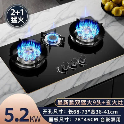 Gas stove household liquefied gas embedded natural gas fierce fire dual-purpose stove table kitchen stove