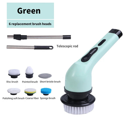 Cordless Electric Spin Scrubber Adjustable Cleaning Brush with Replacement Heads for Tub Tile Floor Car Electric Shower Scrubber