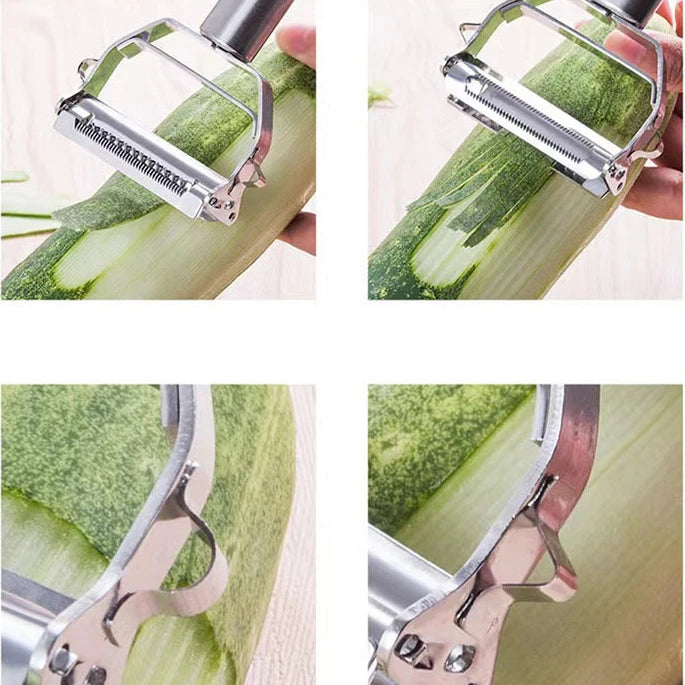 Multiple-Function Fruit And Vegetable Peeler Kitchen Vegetable Tools Stainless Steel Melon Planer Double-Head Peeler Household