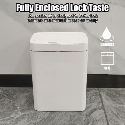 For Kitchen Bathroom Bedroom 18L Automatic Bagging Garbage Bin With Lid Smart Trash Can Touchless Smart Sensor