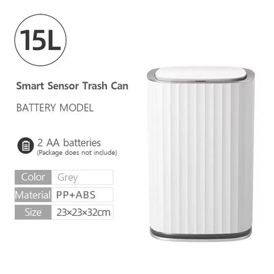 Automatic Sensor Trash Can 7L 9L Luxury Bathroom Trash Can 15L Kitchen Electric Garbage Bin Toilet Wastebasket Golden Trash Can