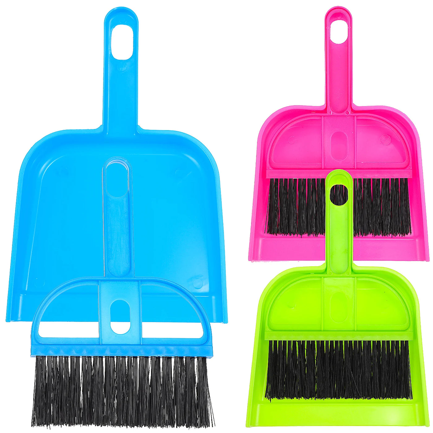 3 Sets Brush Small Broom Dustpan Mini Pans 1950X1300X260CM Plastic Sweep Cleaning Tools