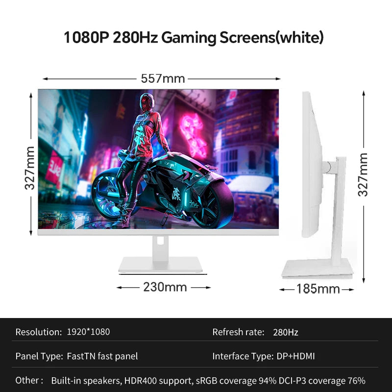 Anmite 24.5 inch Fast TN 400HZ PC gaming monitor 1MS FHD screen 280hz 1920*1080 PS4